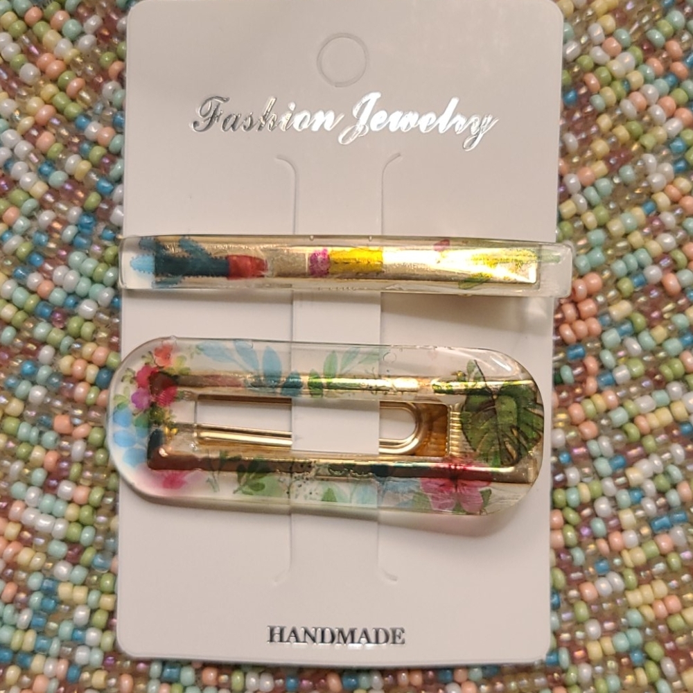 Botanical Acrylic Barrette Set